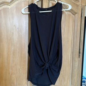 Lulu lemon Black sheer tank top, size 6.